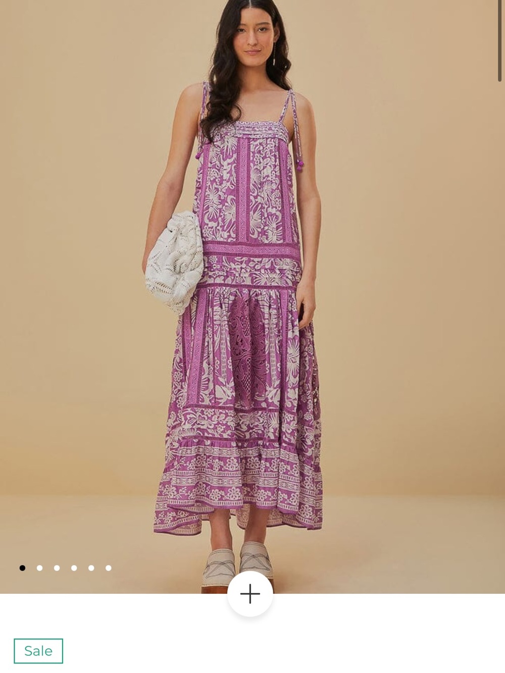 FARM Rio Lavender Floral Tie-Strap Maxi Dress